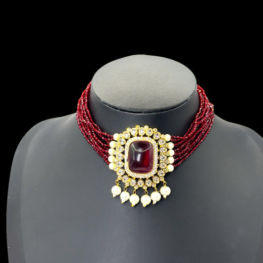 "Maroon Choker Elegant Necklace