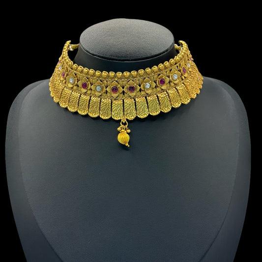 Exact Gold Look Choker for Weddings - Radiant Indian Jewelry in USA