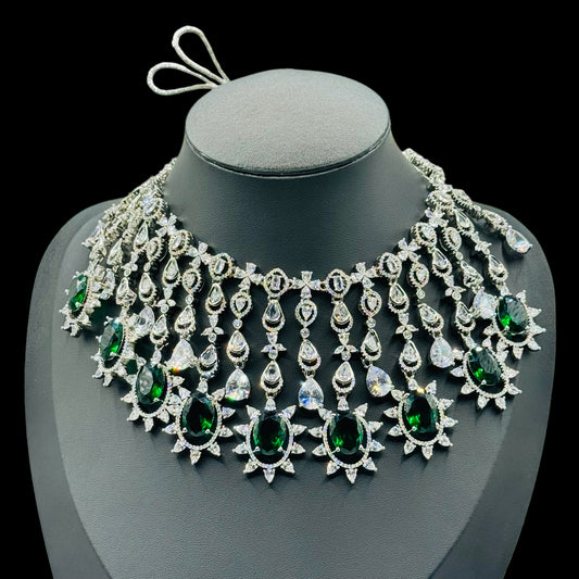 Green Bridal Diamond Set - Elegance and Splendor for Brides in the USA