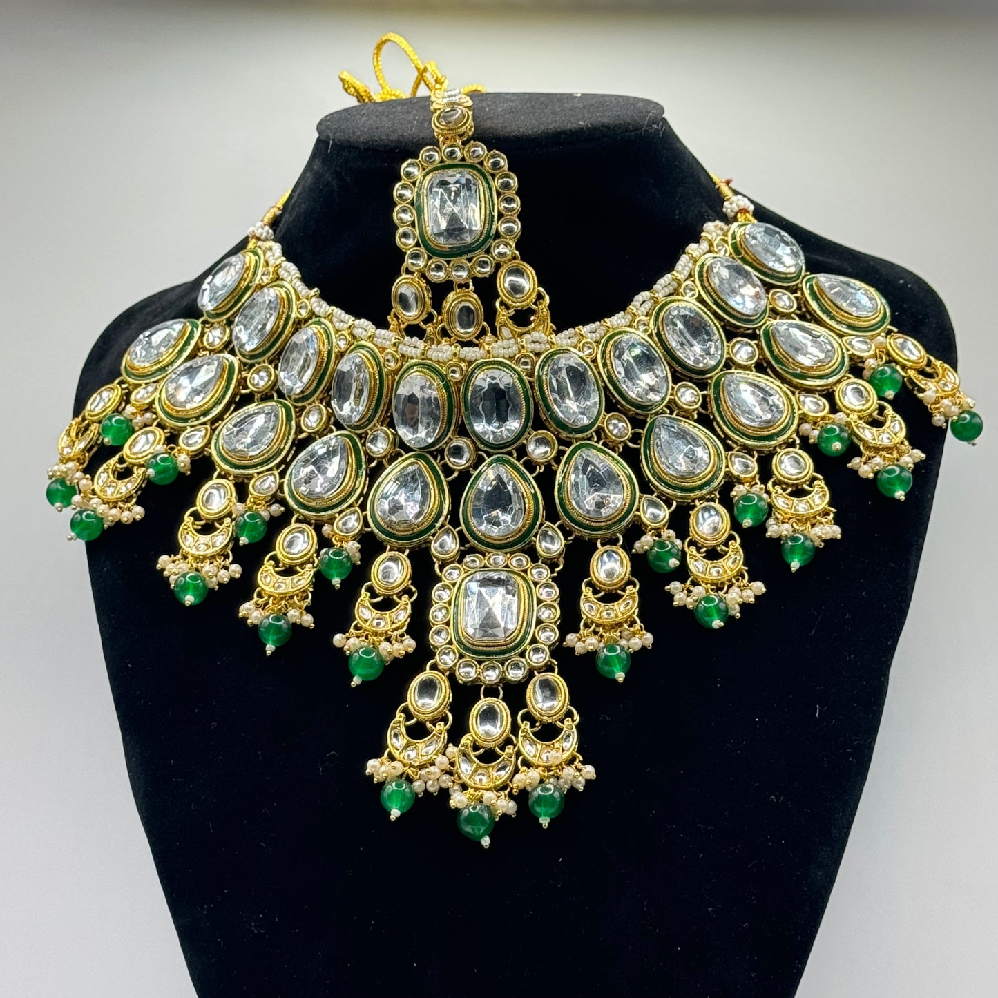 Polki Kundan look royal bridal necklace set