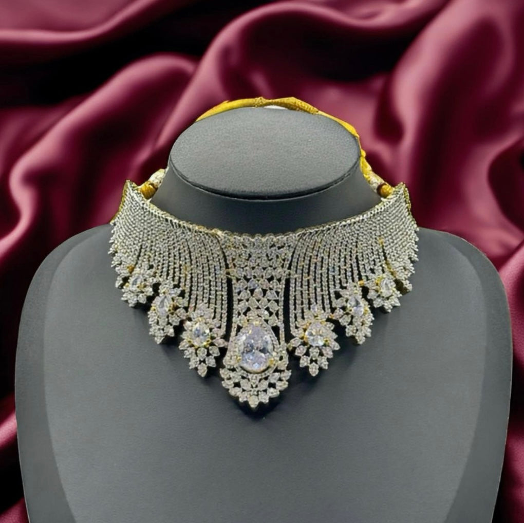 Diamond Solitaire Choker - Exquisite Elegance in Indian Jewelry, USA