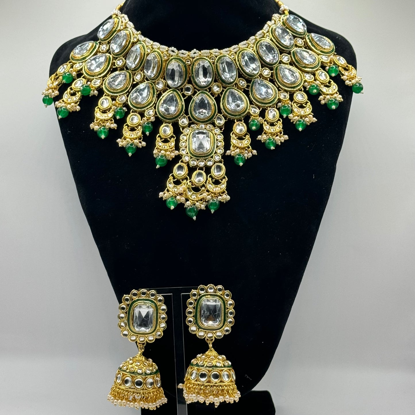 Polki Kundan look royal bridal necklace set