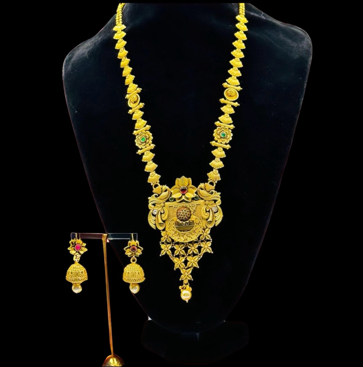 Antique Gold Long Set - Vintage Elegance in Indian Jewelry, USA