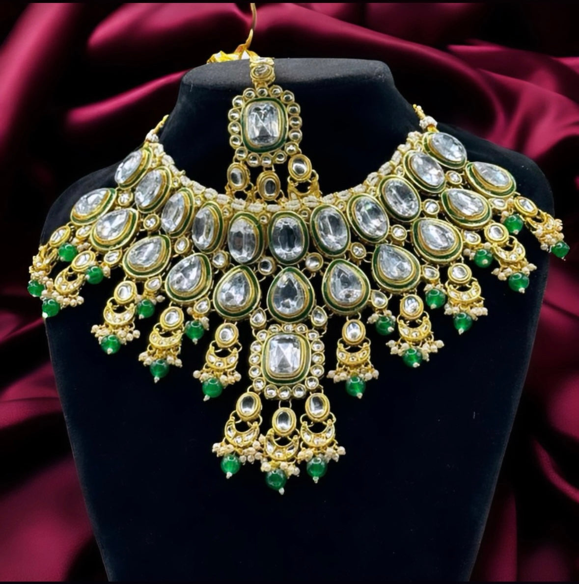 Polki Kundan look royal bridal necklace set