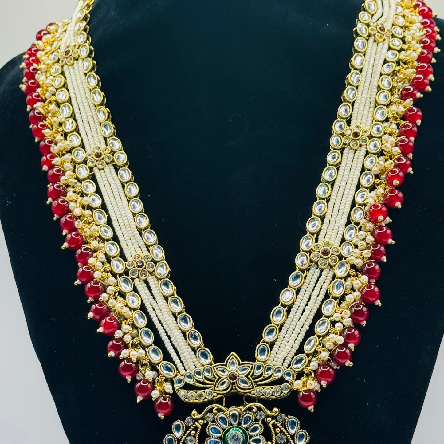 Long Royal Maroon Set - Majestic Indian Jewelry in USA