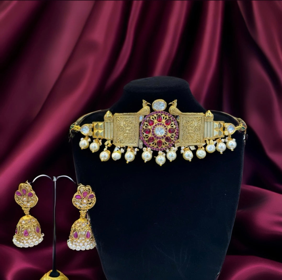 Tyaani Designer Gold and Pearls Set - Contemporary Luxury in Indian Jewelry, USA