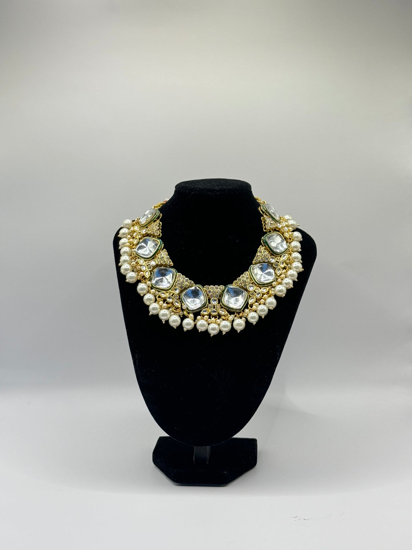 Designer White Polki Look Set - Timeless Elegance in Indian Jewelry, USA