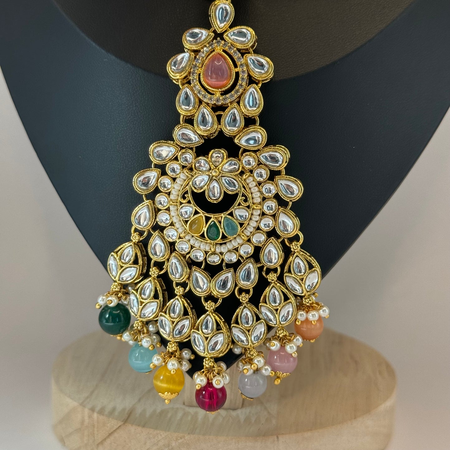 Multicolor Kundan Jodha Bai Bridal Set - Regal Splendor in Indian Jewelry, USA