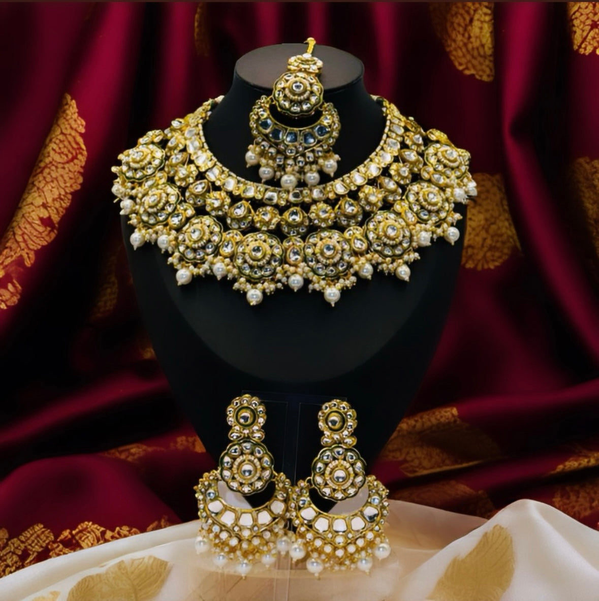 Tyaani Designer Bridal Kundan Gold Look Set - Regal Elegance in Indian Jewelry, USA