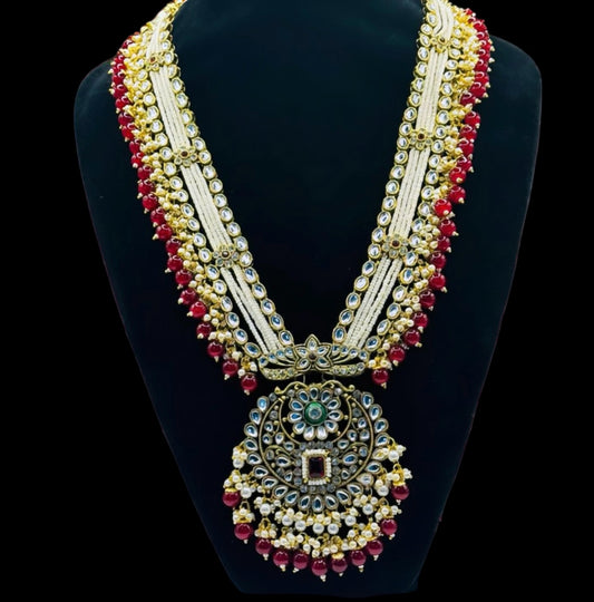 Long Royal Maroon Set - Majestic Indian Jewelry in USA