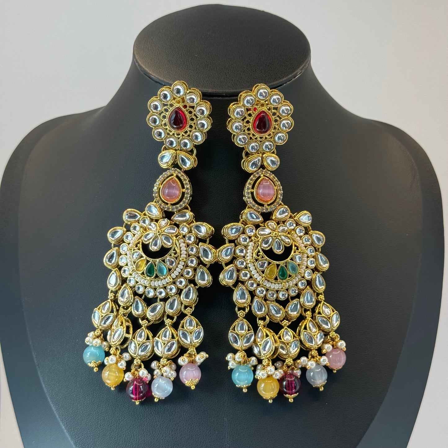 Multicolor Kundan Jodha Bai Bridal Set - Regal Splendor in Indian Jewelry, USA