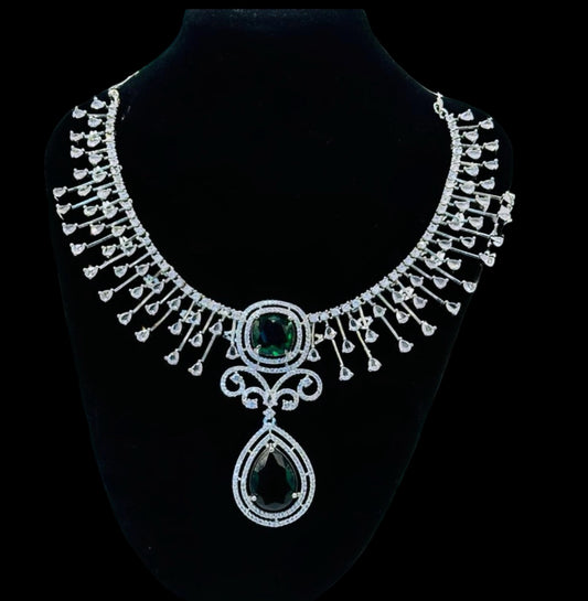 Emerald and Diamond Drop Set - Timeless Elegance in Indian Jewelry, USA