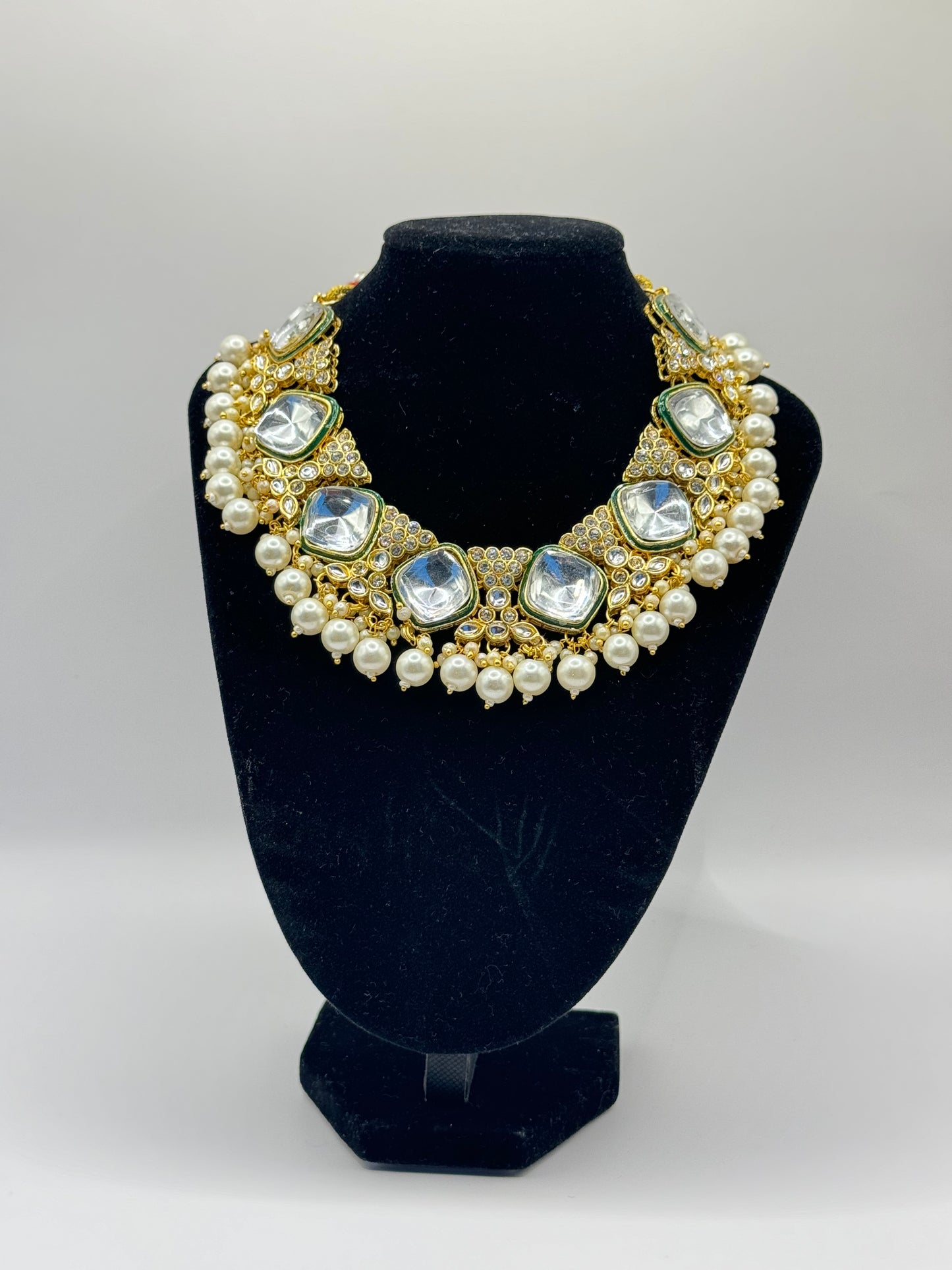 Designer White Polki Look Set - Timeless Elegance in Indian Jewelry, USA