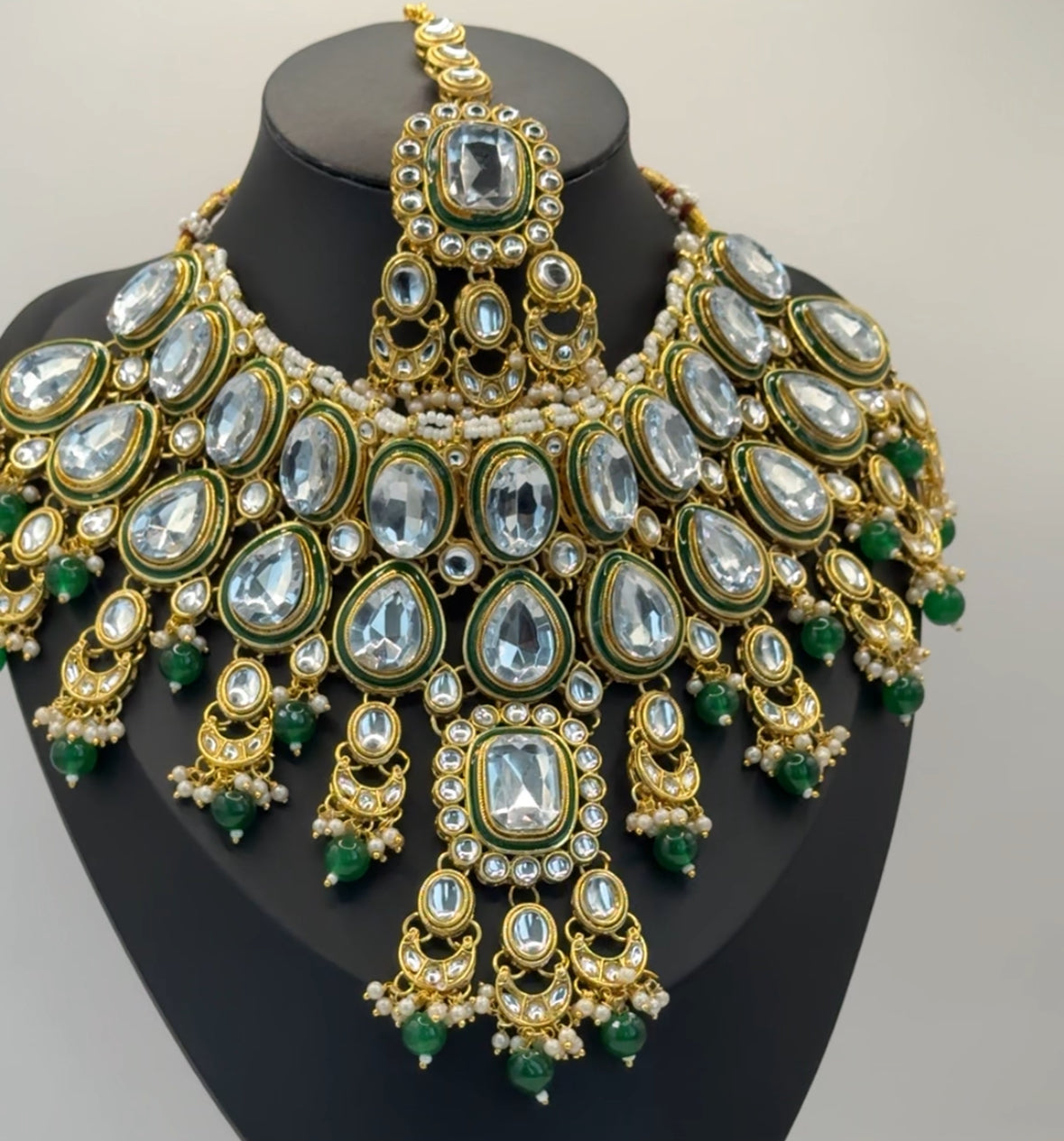 Polki Kundan look royal bridal necklace set