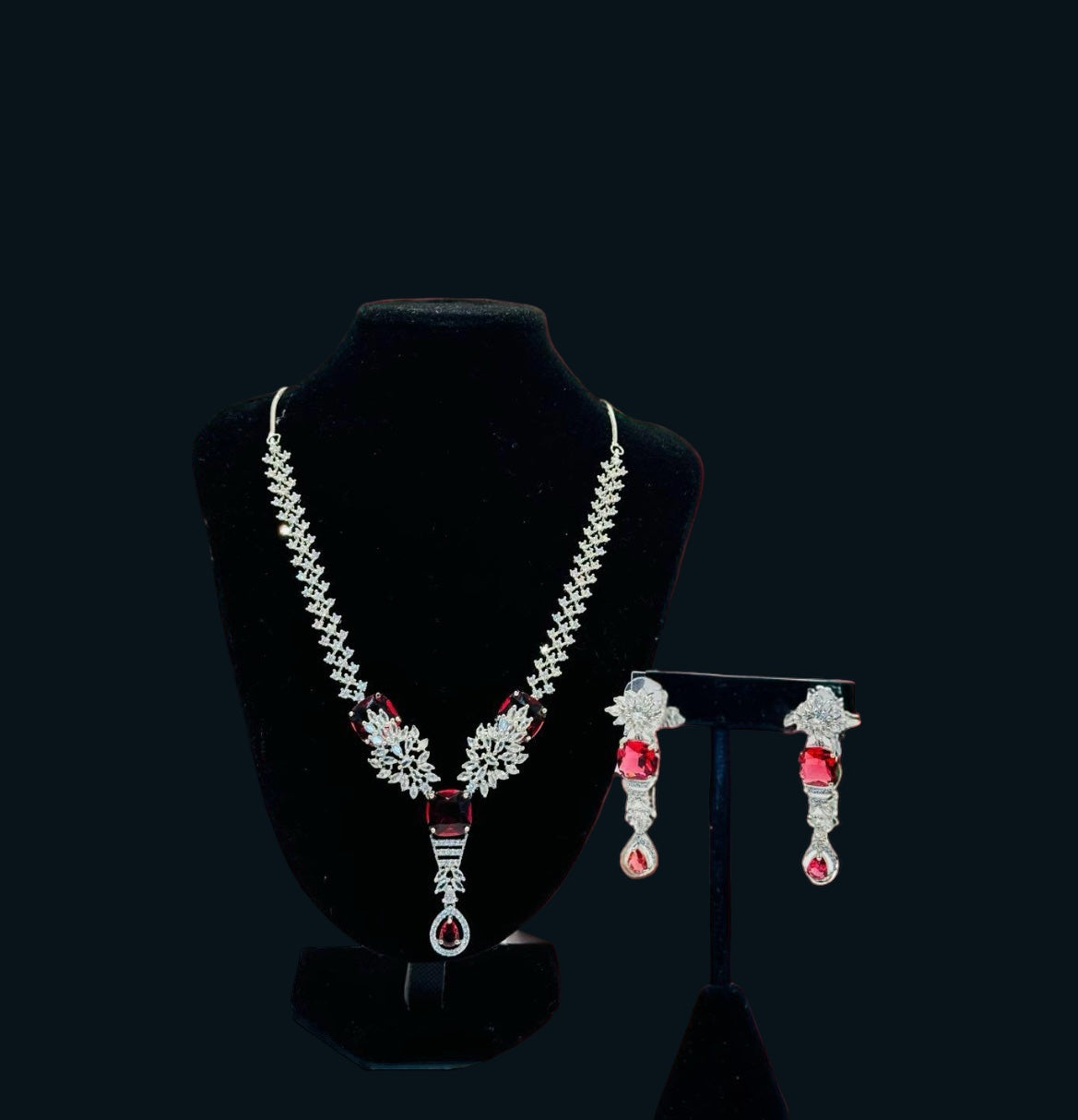 Designer Ruby Diamond Necklace - Opulent Elegance in Indian Jewelry, USA