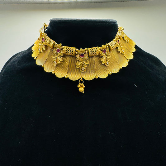 Antique Gold Look Choker - Vintage Charm of Indian Jewelry in USA