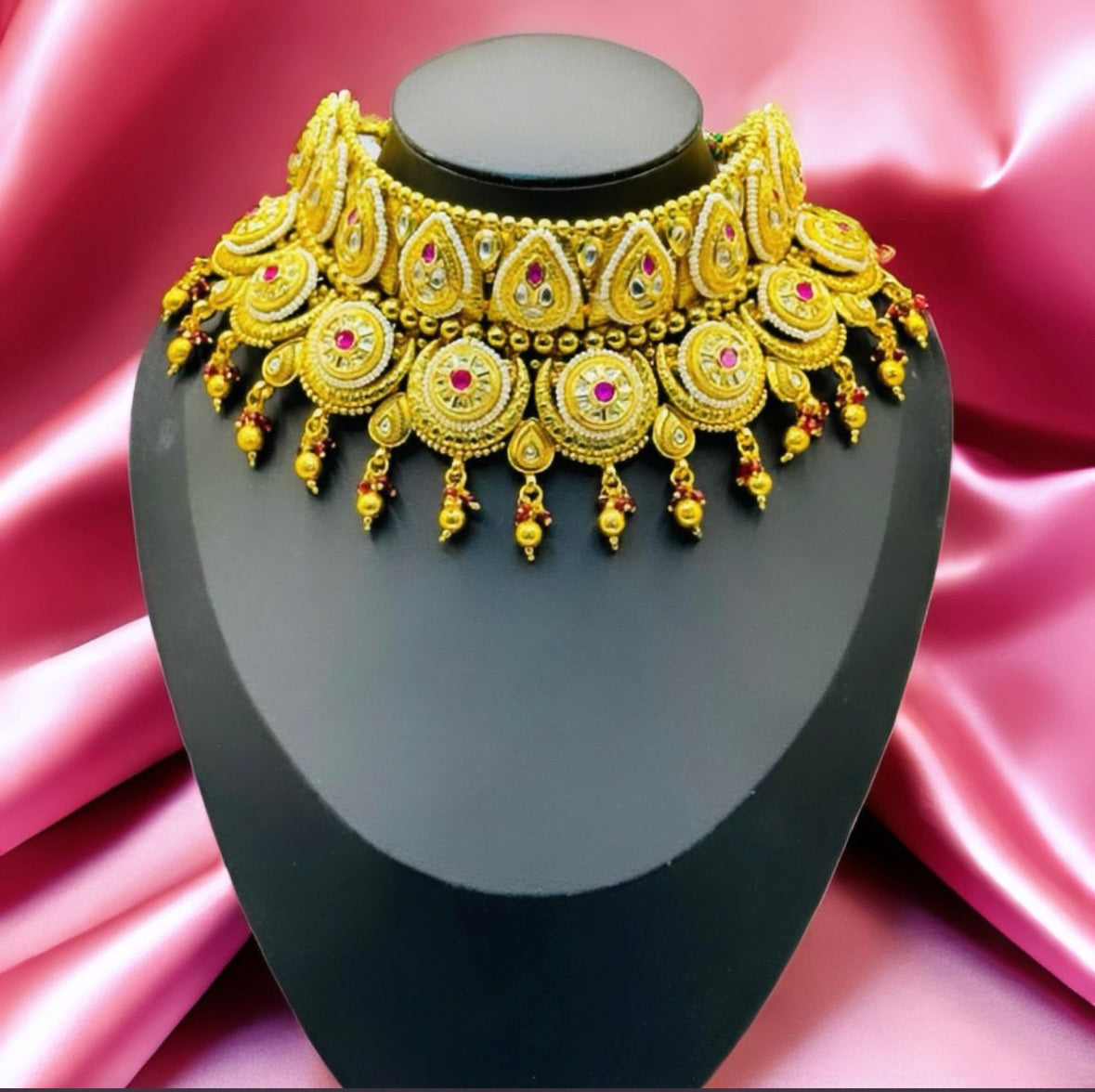 Jodha Bai Gold Choker - A Regal Tribute to Indian Jewelry in USA