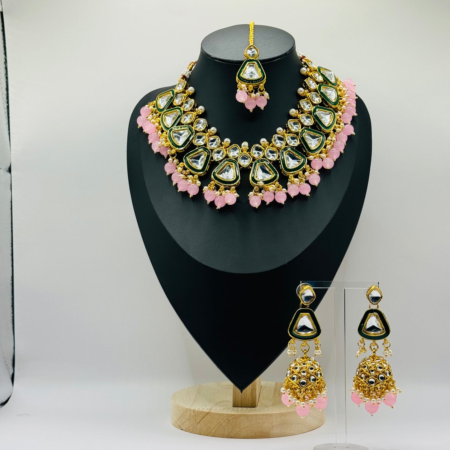 Pink Kundan and Polki Look Set - Radiant Charm in Indian Jewelry, USA