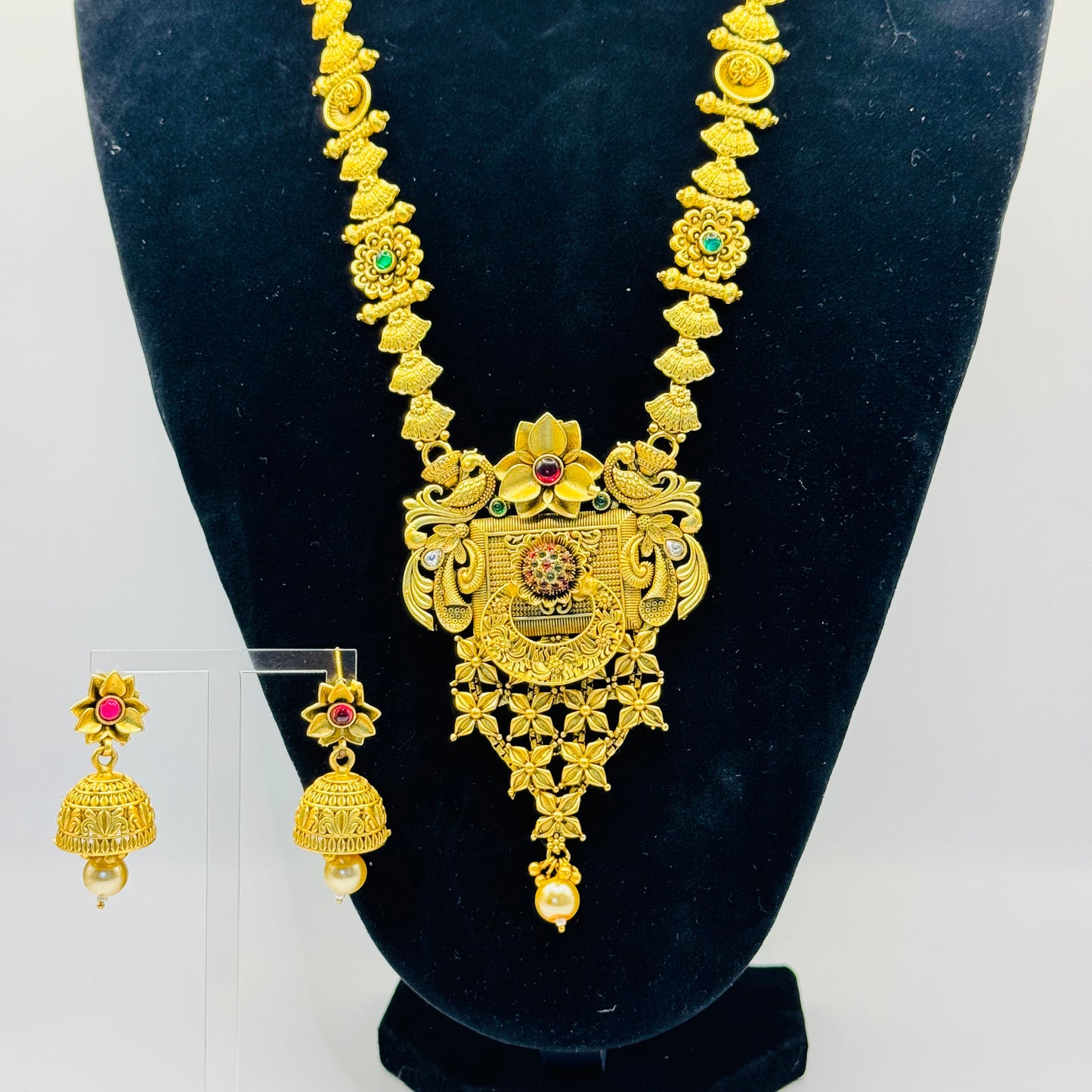 Antique Gold Long Set - Vintage Elegance in Indian Jewelry, USA