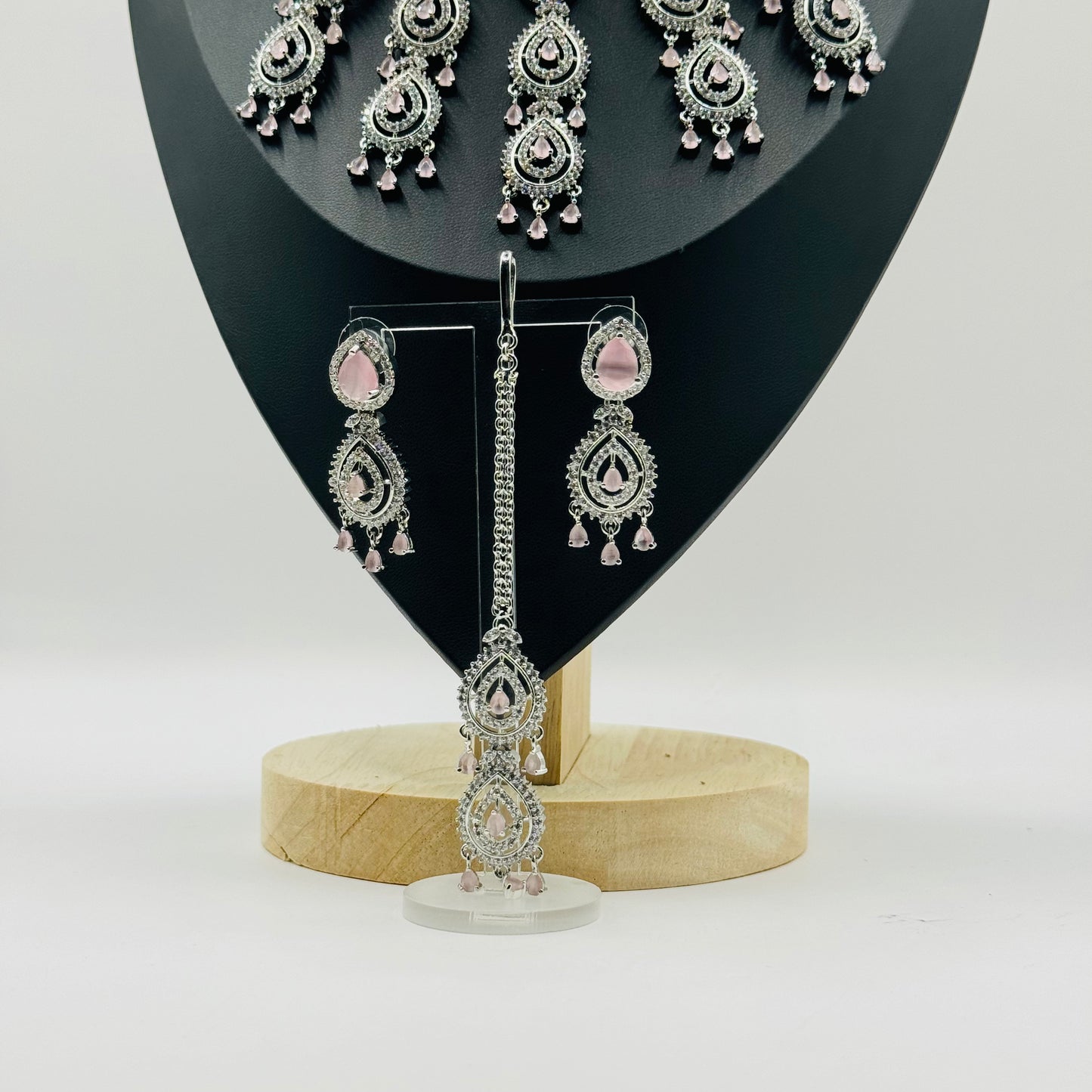 Pink Drop Diamond Set - Radiant Sophistication in Indian Jewelry, USA