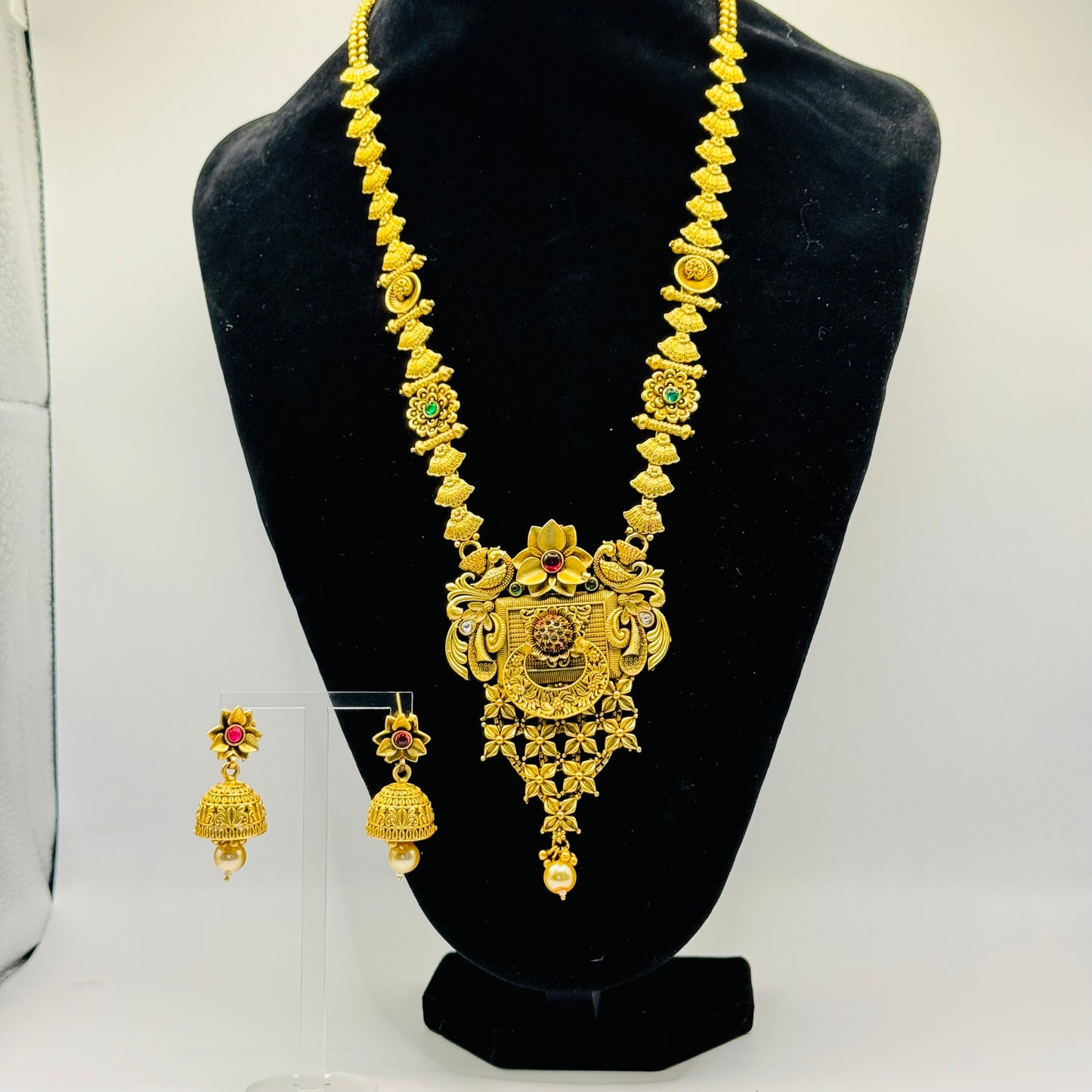 Antique Gold Long Set - Vintage Elegance in Indian Jewelry, USA