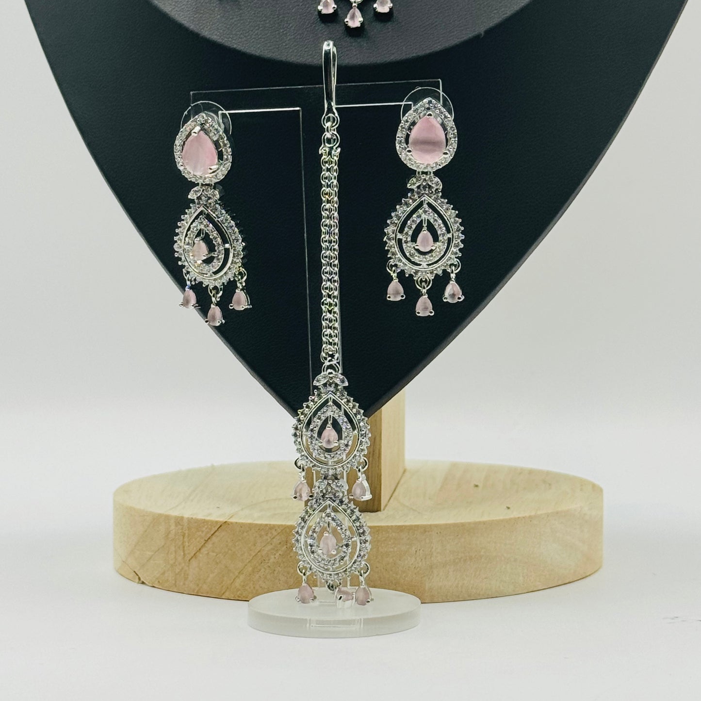 Pink Drop Diamond Set - Radiant Sophistication in Indian Jewelry, USA