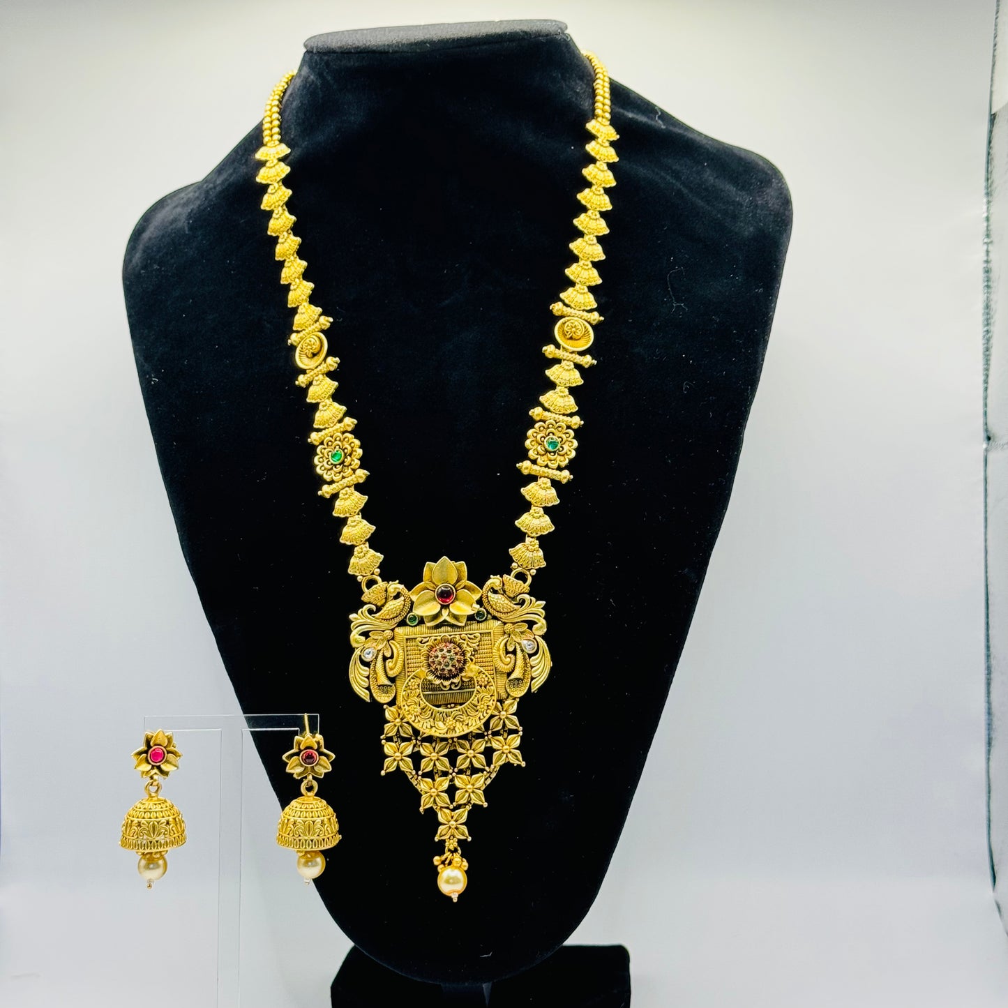 Antique Gold Long Set - Vintage Elegance in Indian Jewelry, USA