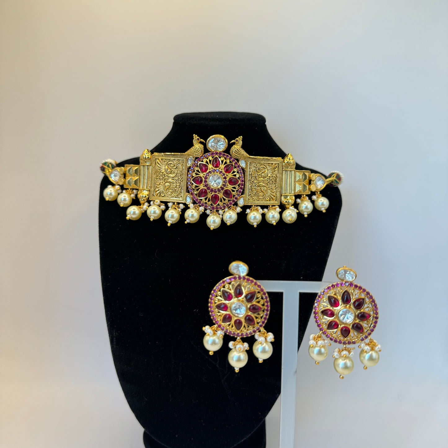 Tyaani Designer Gold and Pearls Set - Contemporary Luxury in Indian Jewelry, USA