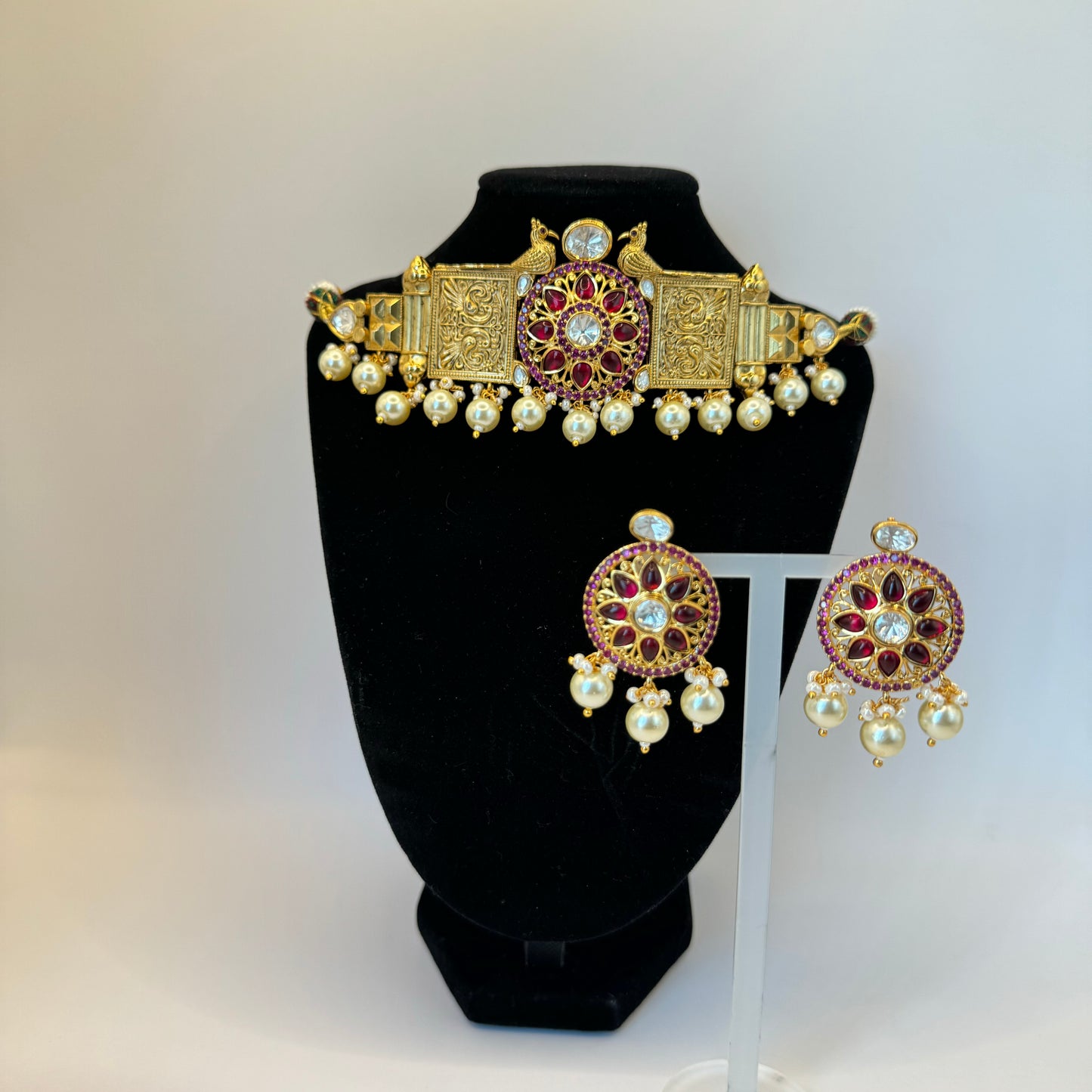 Tyaani Designer Gold and Pearls Set - Contemporary Luxury in Indian Jewelry, USA