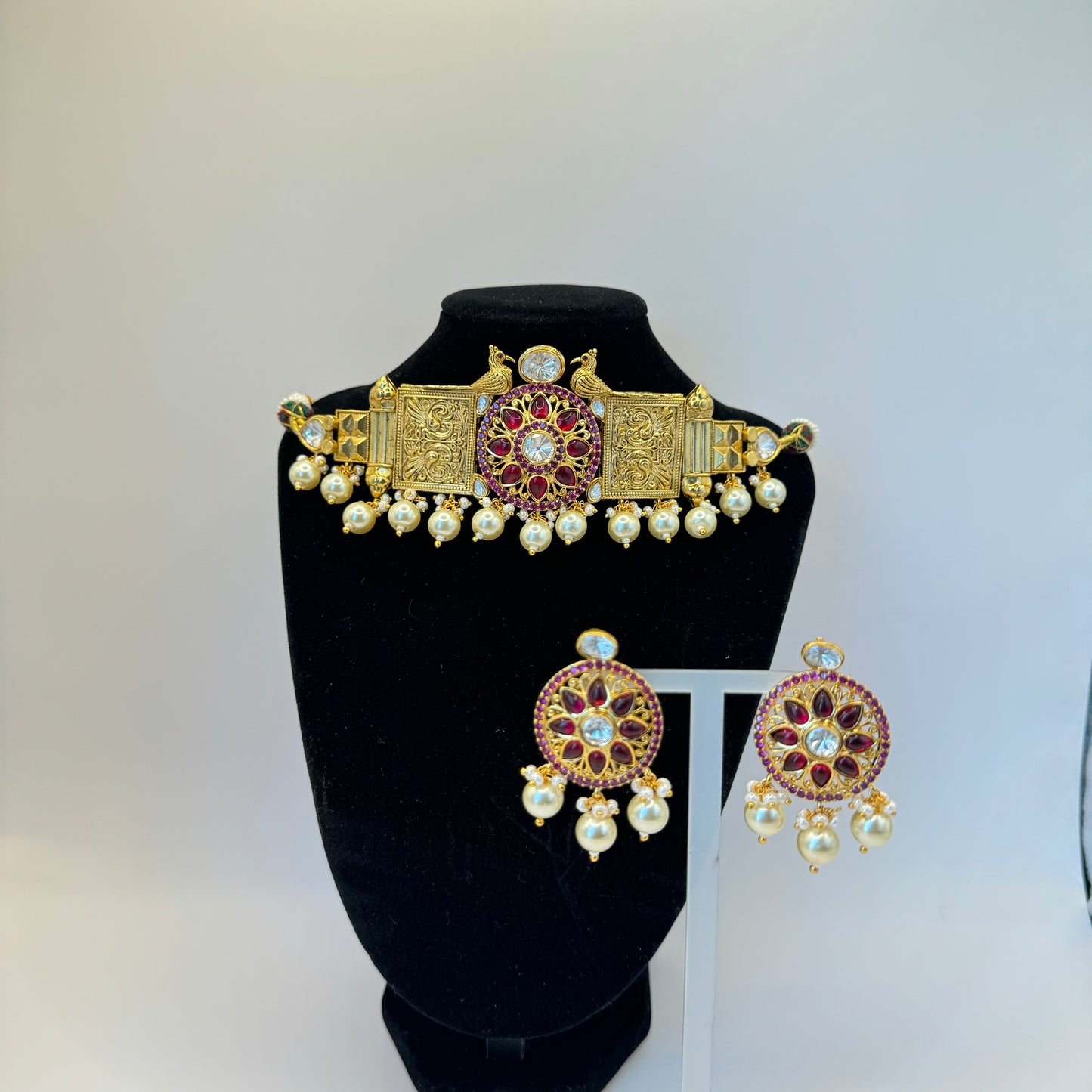 Tyaani Designer Gold and Pearls Set - Contemporary Luxury in Indian Jewelry, USA