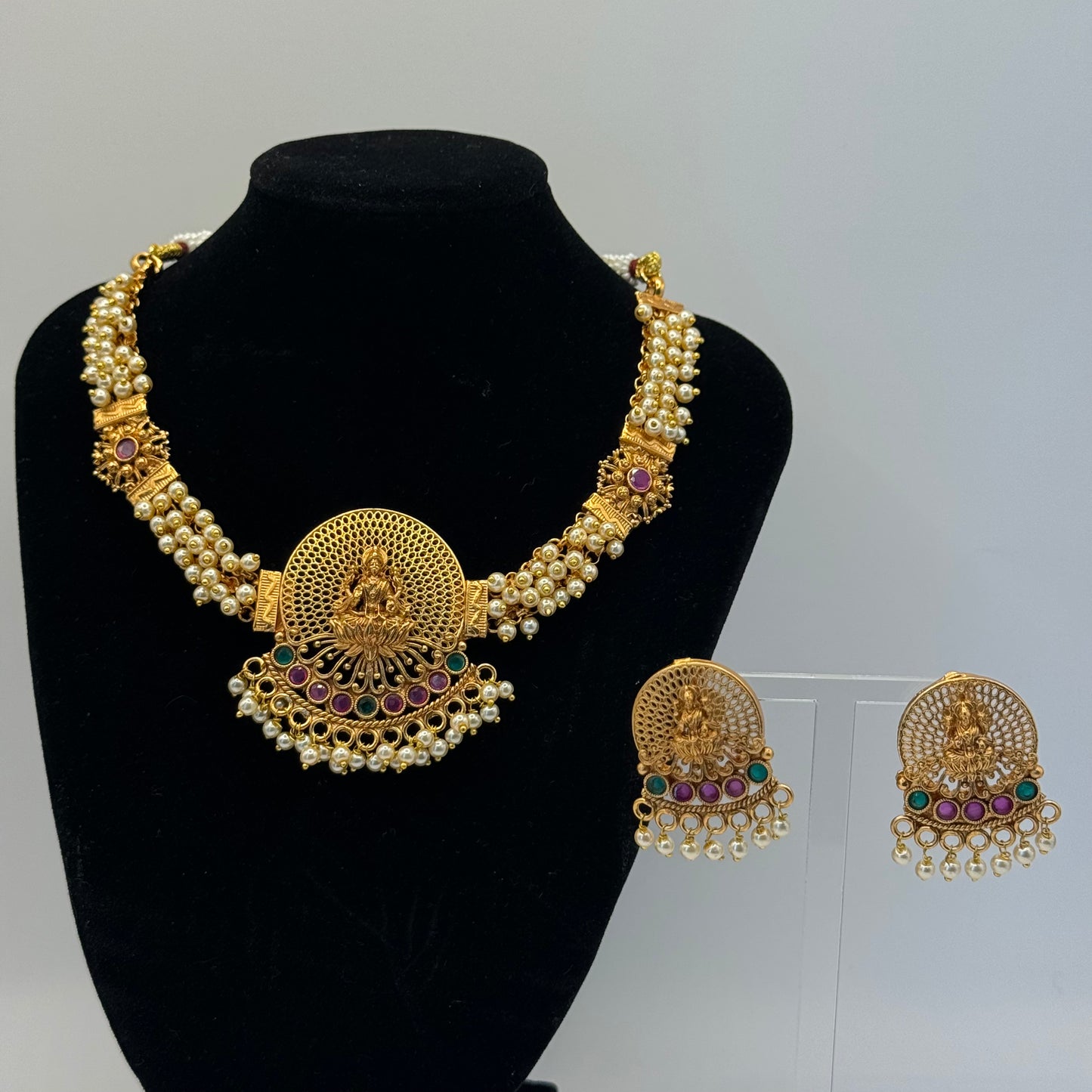 Rose Gold temple  Set - Divine Elegance in Indian Jewelry, USA