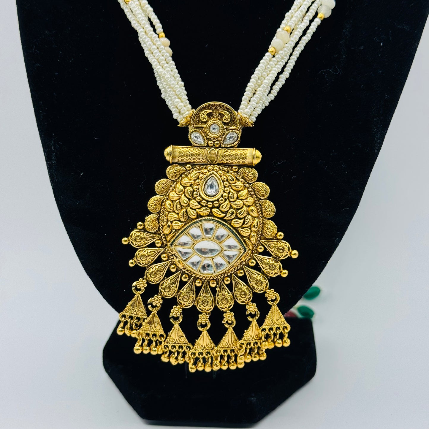 White Gold Long Set - Timeless Sophistication in Indian Jewelry, USA