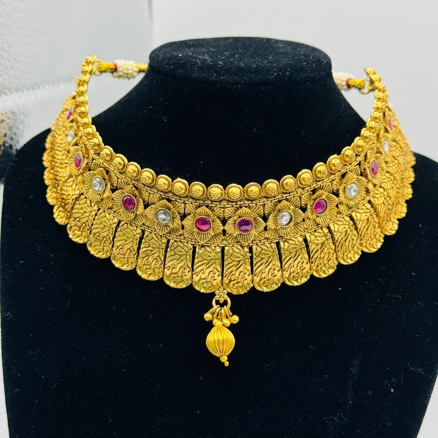 Exact Gold Look Choker for Weddings - Radiant Indian Jewelry in USA