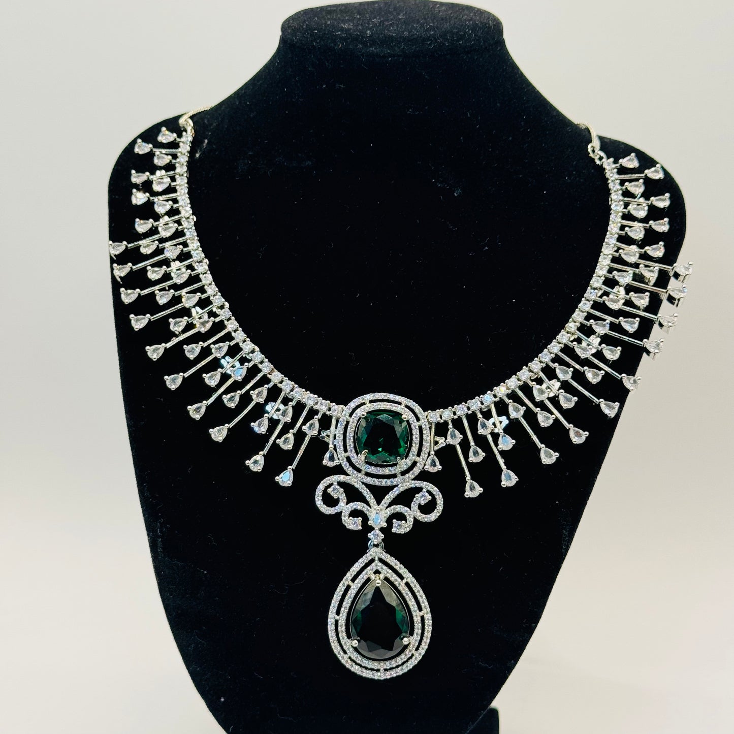 Emerald and Diamond Drop Set - Timeless Elegance in Indian Jewelry, USA