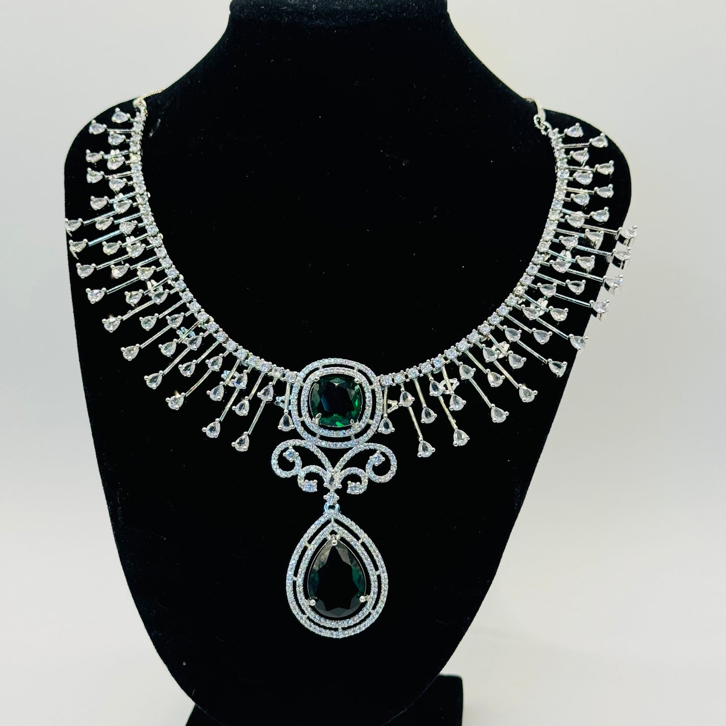 Emerald and Diamond Drop Set - Timeless Elegance in Indian Jewelry, USA