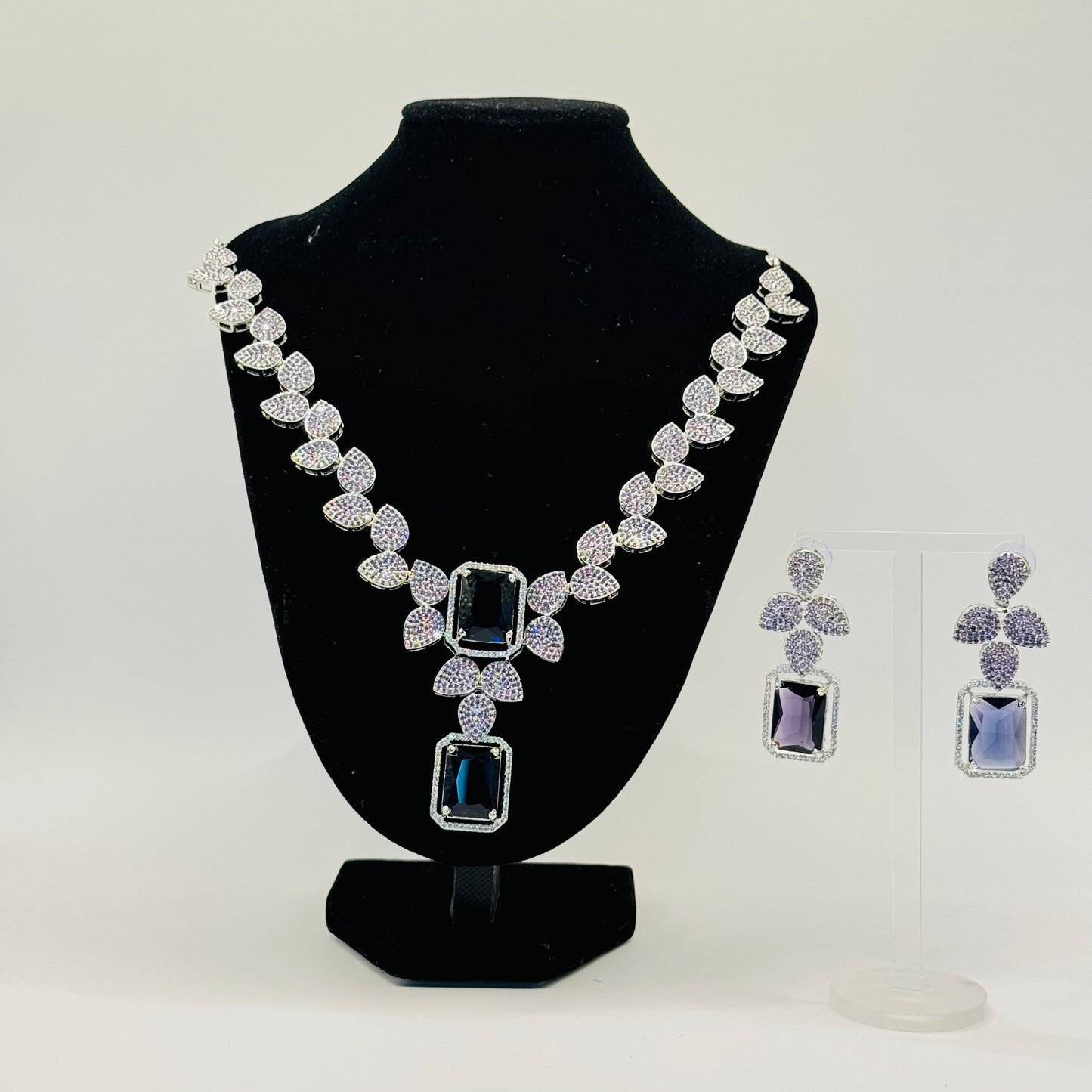 Lavender Diamond Set - Regal Sophistication in Indian Jewelry, USA