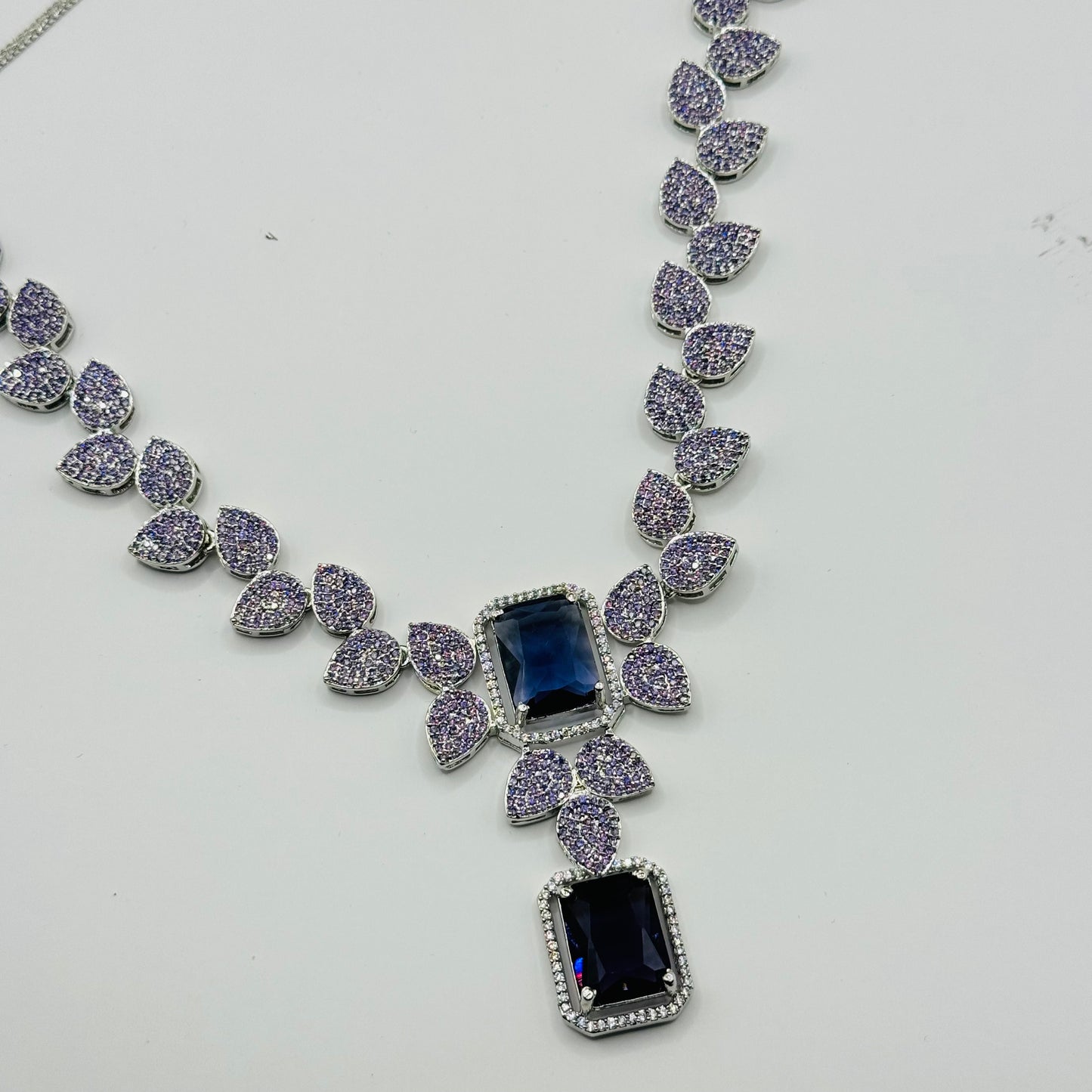 Lavender Diamond Set - Regal Sophistication in Indian Jewelry, USA