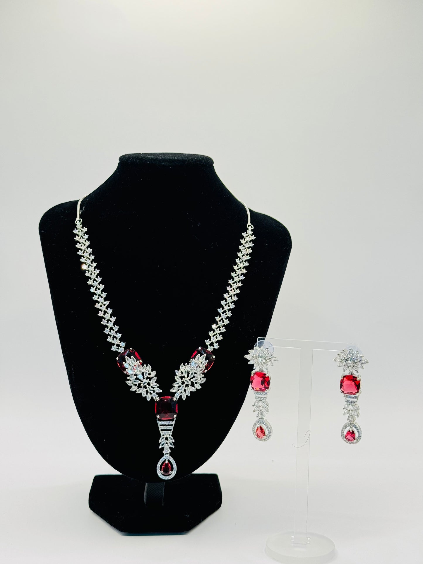 Designer Ruby Diamond Necklace - Opulent Elegance in Indian Jewelry, USA