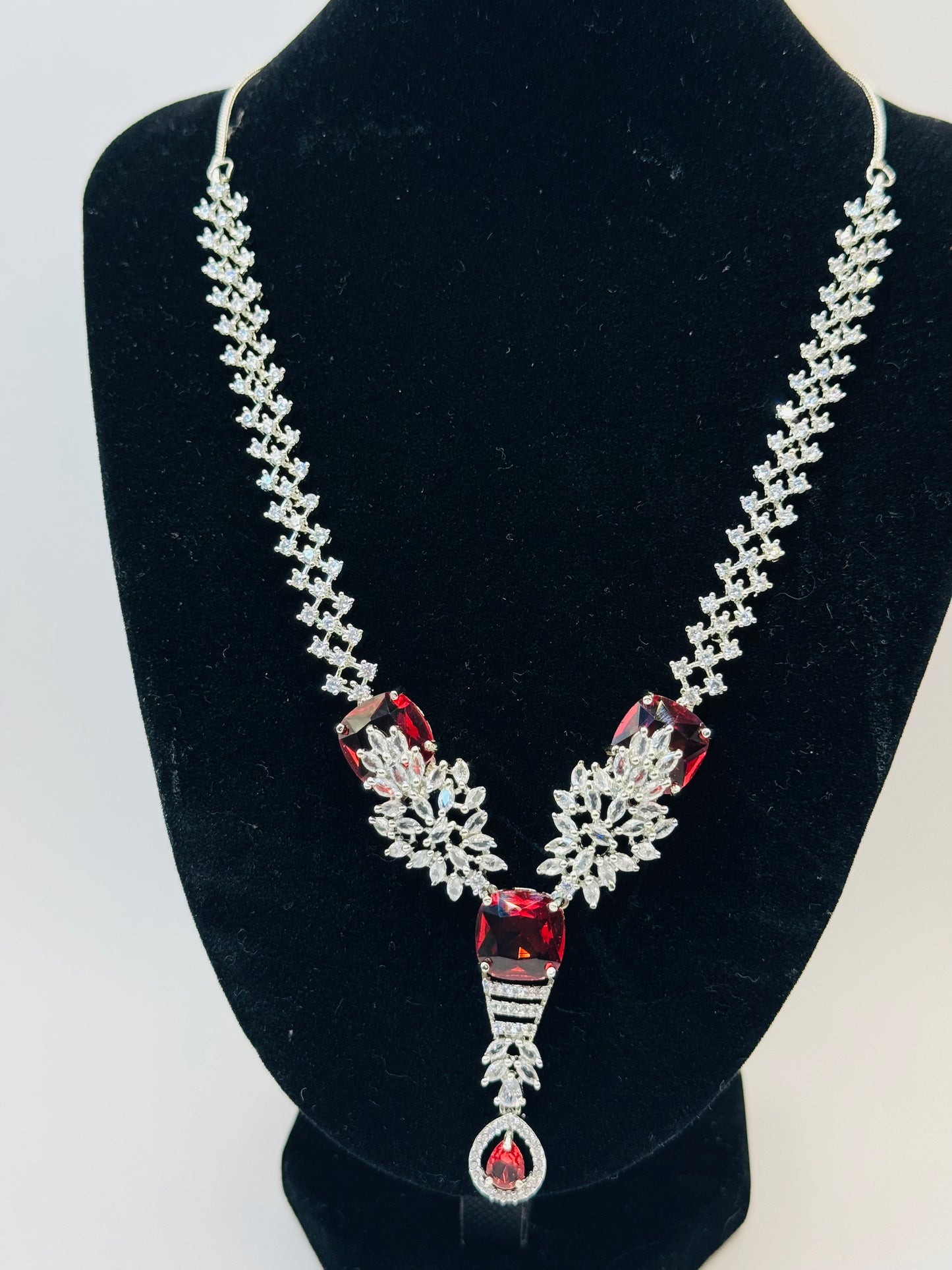 Designer Ruby Diamond Necklace - Opulent Elegance in Indian Jewelry, USA