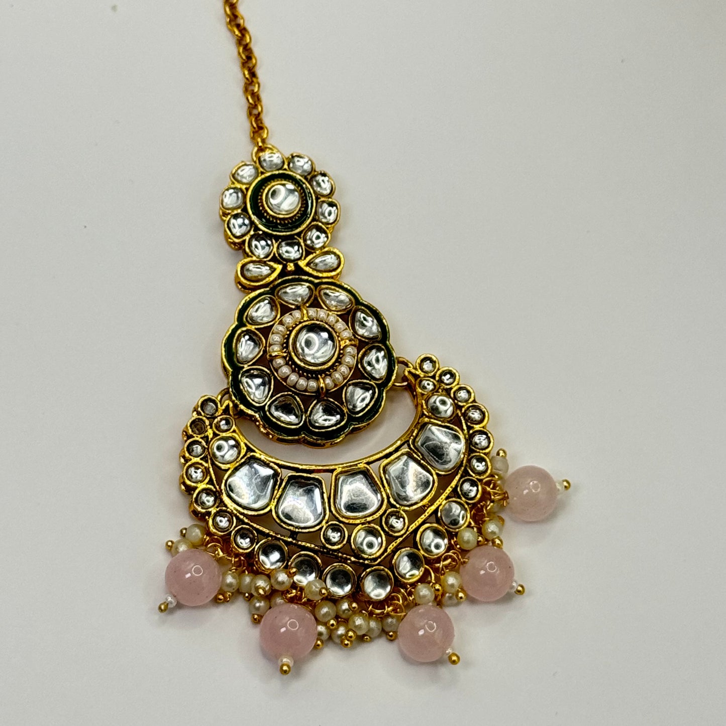 Pastel Pink Kundan: Chamak Necklace"