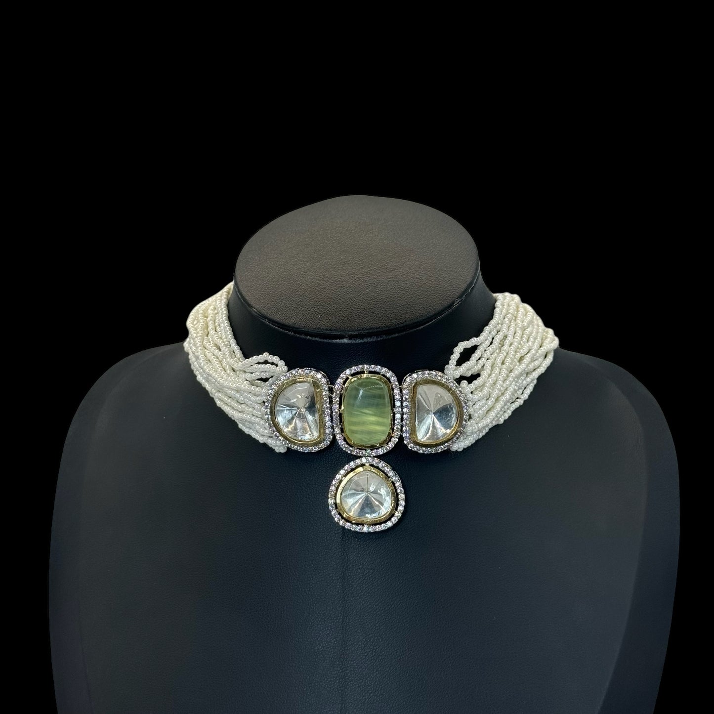 Elegant White Choker (Silver Plated)"